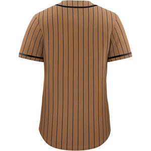 Slub Texture Baseball Jersey <b>Yarn</b> Dyed Stripe Fabric Breathable Button Front Softball Top - Product Image 2