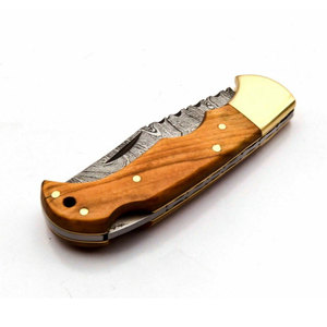 Damascus Steel Pocket Knife Handmade Folding Design Patterned Steel Outdoor <b>Camping</b> Hiking Fishing Travel Utility <b>Tool</b> - Product Image 5