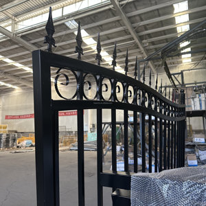 Wrought sắt an ninh hàng rào Bảng điều chỉnh hiên sắt thiết kế với kim loại picket ngoài trời trang trí hàng rào - Product Image 5