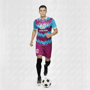 Nuevo Conjunto de Uniforme de Fútbol Unisex para Adultos, Camiseta de Fútbol a Rayas Transpirable 100% Poliéster para Entrenamiento para Jugadores Masculinos y Femeninos - Product Image 3