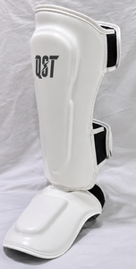 Espinilleras de Boxeo QST Blancas con Acolchado de PU, Protección para Muay Thai, MMA, Artes Marciales, Entrenamiento, Ligeras, Cierre de Velcro - Product Image 3