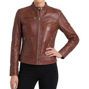 Best Design Premium Quality Genuine <b>Women</b> <b>Leather</b> Jacket Customizable Solid Color New Style <b>Women</b> <b>Leather</b> Jacket - Product Image 1