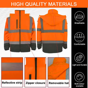 High Quality ANSI Class 2 Reflective Waterproof Winter <b>Worker</b> Safety <b>Jacket</b> with Custom Logo OEM Brand Wholesale - Product Image 5