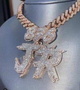 จี้ห้อยคอฮิปฮอปเงินแท้ 925 ประดับเพชรโมอิสซาไนต์ทรงกลมเจียระไนแบบบริลเลียนท์ สลักอักษรย่อตามสั่ง ของขวัญสำหรับผู้ชายและผู้หญิง - Product Image 5