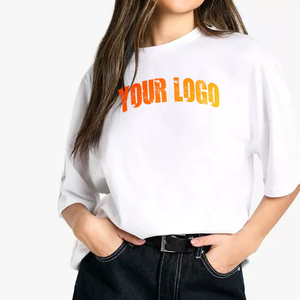 Top Trending Custom <b>Women's</b> <b>White</b> Crew Neck <b>Short</b> <b>Sleeve</b> T-<b>Shirt</b> Regular Fit Loose Cotton Jersey Breathable Casual Letter Print - Product Image 1