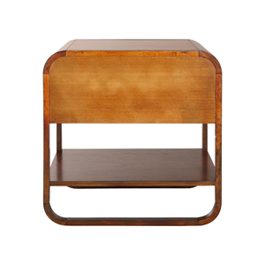 Mesa de Noche de Madera Maciza con Cajón de Ratán, Mesa Auxiliar para Dormitorio, Hotel y Apartamento - Product Image 4