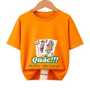 Orange Regular Printed (Graphic Print) 100% Cotton Knitted Casual / Streetwear / Beachwear Eco-Friendly FMF T-Shirt / Lunar Tet - Product Image 1