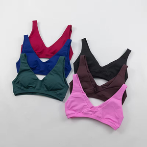 Bralette de punto sin costuras, sujetador triangular inalámbrico, sujetadores suaves para mujer, ropa interior básica con tirantes ajustables - Product Image 3