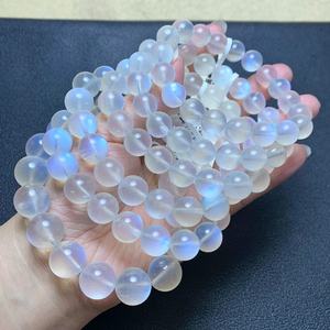 Natural Blue Moonstone <b>Bracelet</b> Milky <b>Beaded</b> Healing Crystal Jewelry Minimalist Boho Style Gift For Women - Product Image 4