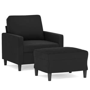 Fauteuil noir avec repose-pieds pour salon - Product Image 2