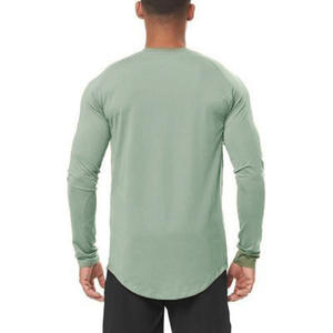 Vêtements de sport pour la salle de sport en plein air, t-shirt de sport, t-shirt de course à manches longues pour hommes, t-shirt en polaire respirant et écologique, t-shirt à col rond pour hommes - Product Image 5