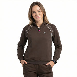 Blouse médicale personnalisable en polaire à quart de zip, prix de gros, prix d'usine, pour infirmières d'hôpital - Product Image 1