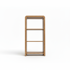 Estantería expositora, Librería de 3 estantes, Mueble de almacenamiento, Estantería abierta sin respaldo, Madera de caucho, MDF, Chapa de roble - Product Image 2