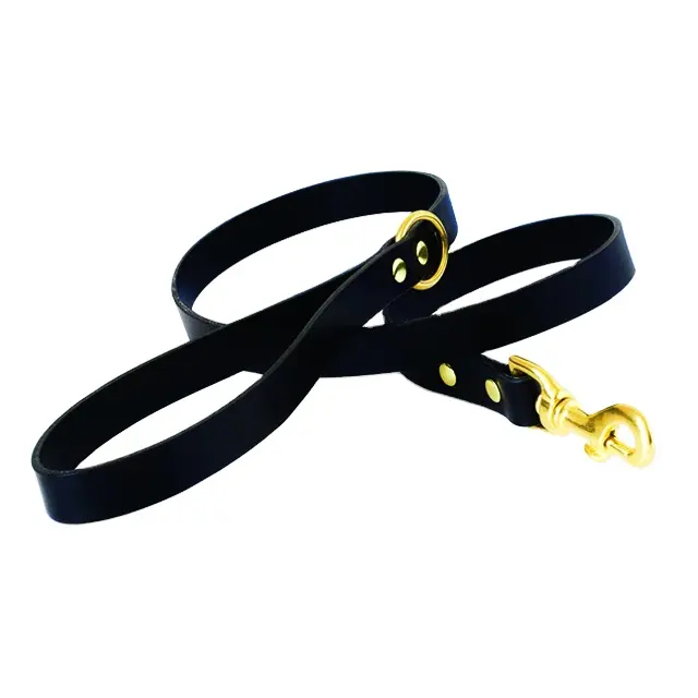 Stylish Black Leather Dog Leash | wholesale custom pet leashes gradient color hand free leathers leads