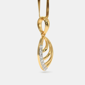 Collar con Colgante de Hoja en Capas de Oro Amarillo con Diamante Cultivado en Laboratorio - Product Image 6
