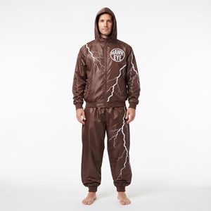Vêtement de sport pour homme sur mesure en gros : veste coupe-vent et pantalon de sport assorti - Product Image 1