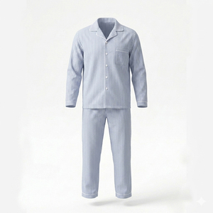 Ensemble de pyjama en coton et polyester pour homme 2026 – Doux, respirant, boutonné – Vêtements de détente pour hommes – Vente en gros - Product Image 1