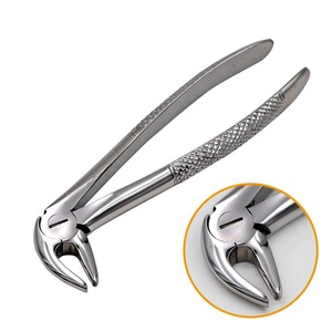 Ensemble de forceps d'extraction dentaire en acier inoxydable, poignée moletée, instruments chirurgicaux de classe I, utilisation manuelle, couleur argent - Product Image 6