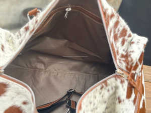Sac de voyage en cuir véritable OEM d'usine avec fermeture éclair, grande capacité, unisexe, pour la gym, LHDB-0127 - Product Image 2