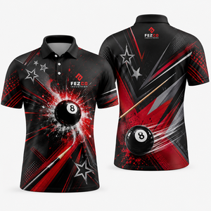 Custom Printed Sublimation Team Pool Jersey <b>Bowling</b> Polo Shirt for Men-Quick Dry Breathable Sportswear OEM - Product Image 3
