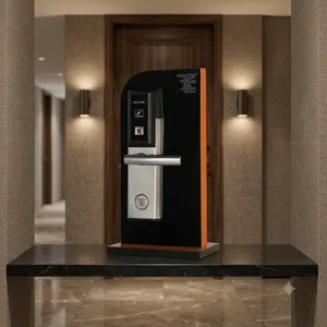 Serrure de porte électronique intelligente TES 302 SSB Silver Smart Hotel Lock, finition noire, RFID, pour hôtels, complexes hôteliers, chambres d'hôtes - Product Image 4