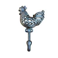 Porte-manteau mural en fonte de style antique en forme de coq, décoration murale en métal en forme d'animal, patère simple pour décoration de ferme