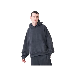 Sweat-shirt à capuche surdimensionné personnalisé en coton 100% de haute qualité, 500 g/m², à épaules tombantes, sans couture, respirant, pour le yoga et le sport - Product Image 4