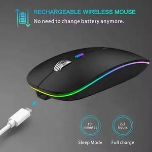 High Quality <b>USB</b> Rechargeable Wireless Optical <b>Mouse</b> Backlit RGB LED 2.4G for Laptops and PCs - Product Image 4