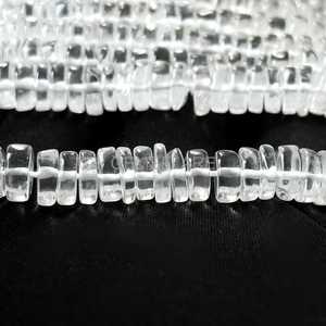 Cuentas de cuarzo cristalino Heishi de 7MM-8MM, cuentas de cuarzo cristalino transparente liso, hilo de cuentas de piedras preciosas sueltas para la fabricación de joyería. - Product Image 1
