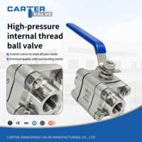 Vanne à boisseau sphérique forgée haute pression WCB 3PC F304 F316L avec filetage femelle NPT BSP 6000WOG, passage plein, siège PEEK, pour huile hydraulique et gaz, OEM
