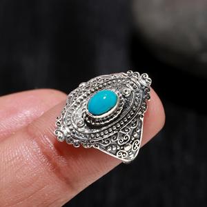 Premium Quality Top Selling Solid 925 Sterling Silver Natural <b>Turquoise</b> Oval Bezel Setting Wedding <b>Ring</b> At Factory Price - Product Image 1