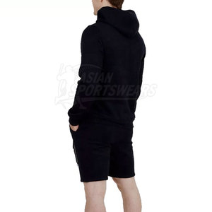 Ensemble sweat à capuche et short décontracté inspiré du streetwear, respirant, pour une liberté de mouvement facile, coupe élégante, look moderne et tendance - Product Image 4