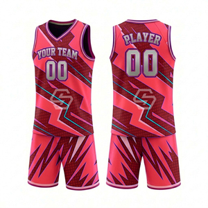 Maillot de basket-ball personnalisé imprimé par sublimation, 100% polyester, unisexe, col en V, sans manches, vêtements de sport pour adultes, évacuation de l'humidité - Product Image 4