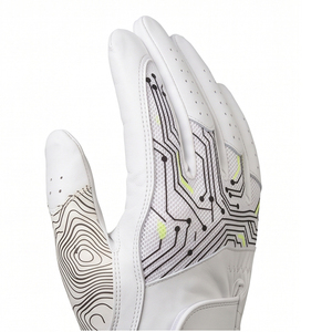 Gant de golf blanc avec motif de circuit imprimé, respirant, en cuir véritable, pour main droite, unisexe, fermeture à enfiler - Product Image 5