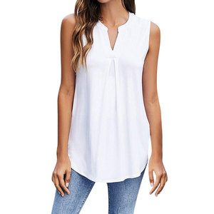 Latest Design Women's Customized Logo Knitted Tank <b>Top</b> High Street Style Solid Pattern Breathable & Quick Dry Cropped - Product Image 2
