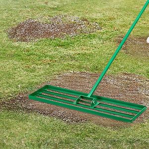 Rastrello da Giardino in Acciaio Resistente da 78 Pollici, Livellatore per Prato 48x10 Pollici con Manico Esteso per Livellamento del Prato e Lavori in Giardino - Product Image 1