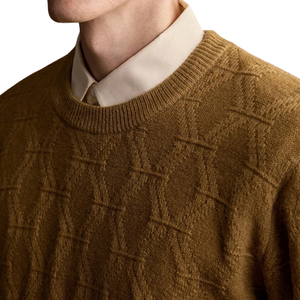 <b>Men</b> Geometric Textured Knit Sweater Crew Neck Long Sleeve Solid <b>Pullover</b> Jumper Casual Winter 12GG 3D Print Wholesale OEM ODM - Product Image 6