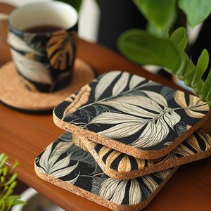 Sous-verres carrés en bois écologiques de luxe, résistants à la chaleur, modernes, pour protéger les tasses et mugs - Product Image 6