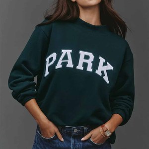 Buy Women Oversized Parke Designer Printed <b>Mock</b> <b>Neck</b> Fleece Sweatshirt Custom Front Logo Patch Cotton Streetwear Long Heavyweigh - Product Image 1