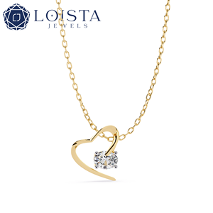 Pendentif Cœur en Or Blanc pour Femme LOISTA avec Diamant Naturel Rond Brillant Certifié GIA, Bijou Romantique de Fiançailles - Product Image 2