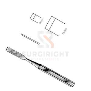 สิ่วตัดกระดูก Hoke Chisel ผลิตจากเหล็กกล้าไร้สนิมเยอรมัน สำหรับศัลยกรรมกระดูกและข้อ ได้รับมาตรฐาน CE ISO 13485 โดย Blush Surgical - Product Image 5