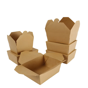 Cajas de Papel Kraft para Alimentos con Logotipo Personalizado, Envases para Llevar, 800-2455 ml, Cajas Rectangulares Plegables para Comida Rápida - Product Image 3