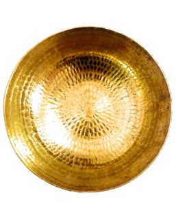 Plato de latón de Parat Thali para vajilla, regalo religioso de Poojan, regalo de calentamiento de la casa y decoración del hogar, patrón tradicional martillado - Product Image 1