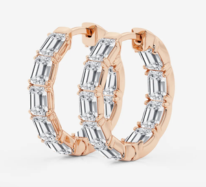 <b>Hoops</b> Earrings Diamond Earrings Gold and <b>Silver</b> Earrings Natural and Lab Grown Diamonds Earrings <b>Hoops</b> Fine Jewelry for Women - Product Image 3
