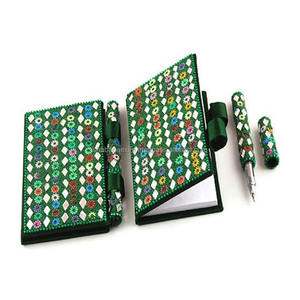 Diario de lujo hecho a mano en India con purpurina y bolígrafo decorativo con cuentas para regalos corporativos y de agradecimiento para seres queridos. - Product Image 2