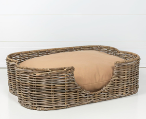 Artex Hai Nam Handwoven Eco-Friendly Soft Rattan <b>Portable</b> Pet <b>Bed</b> for Dogs/Cats/Rabbits Removable Washable Cushion - Product Image 2