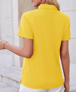 ซัพพลายเออร์ยอดเยี่ยม เสื้อโปโลแฟชั่นลำลองสำหรับผู้หญิง ดีไซน์ใหม่ล่าสุด เสื้อโปโลแขนสั้นสำหรับสุภาพสตรี - Product Image 4