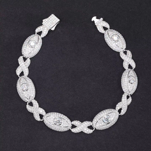 Elegante Pulsera de Plata 925 con Diamantes de Corte Marquesa, Diamantes Cultivados en Laboratorio, Certificados por IGI, Joyería de Boda para Mujer - Product Image 1