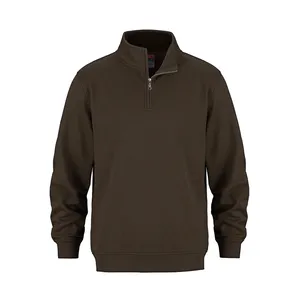 Custom Men's Autumn Blank 100% Cotton 1/4 <b>Zip</b> Sweatshirt High Quality French Terry Pullover Sweatshirt for Men - Product Image 3