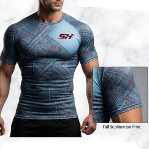 Camiseta de Compresión para Hombre, Fabricada por Sewing Hub Industry, Antiarrugas, Transpirable, Textura Suave, Tejido Duradero - Product Image 1